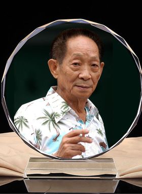 感动中国人物袁隆平画像周边纪念品水晶摆件手工工艺品书房摆设品