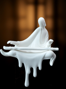 德化白瓷香插无相佛人物禅意摆件中式居家玄关办公桌面创意小礼品