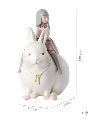 白夜童话月光兔 雕塑艺术摆件客厅中式软装家居饰品可爱生日礼物