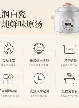全自动电炖锅养生煲煲汤炖汤锅家用小型智能宝宝辅食锅煮粥神器