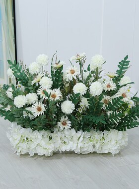 新款婚庆舞台道具路引花地排花假花绢花成品户外婚礼现场装饰花艺