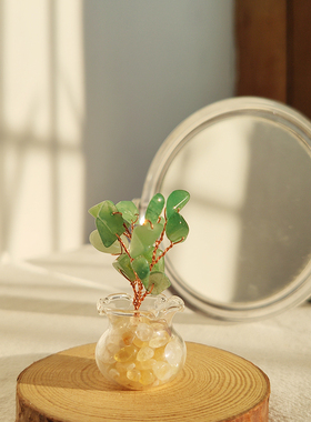 植物迷你版日式金鱼缸水晶树车载挂件日式装饰新品幸福感小物新品