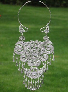 新款云南民族风复古夸张苗银项圈苗银彝族项圈苗族舞蹈饰品女项链