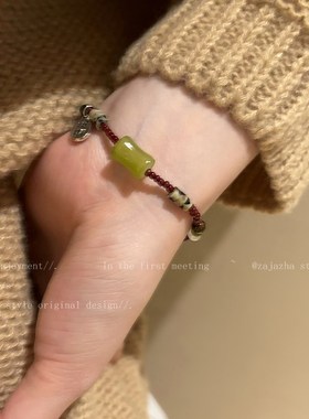 天然石竹节串珠手链女轻奢小众高级精致民族风手饰新中式复古手串