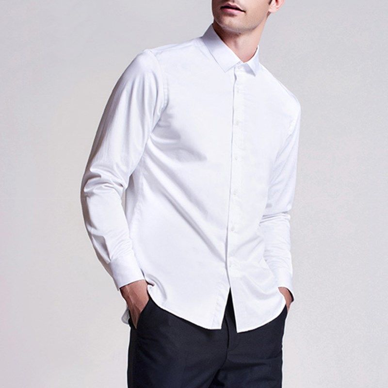 男士小方领衬衫正装职业衬衣无兜工装休闲青年款白色简约商务打底,淘宝优惠券,粉丝福利购,淘宝优惠卷