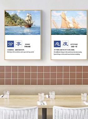 楼梯间装饰画办公室企业文化墙挂画现代简约公司走廊过道励志壁画