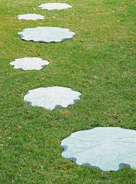 田园仿石草坪庭院入户花园荷叶脚踏石别墅浴室装饰防滑踏脚石摆件