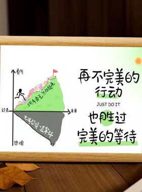 正能量励志相框摆台家用高档成品摆件学生上班族新款可爱桌面装饰