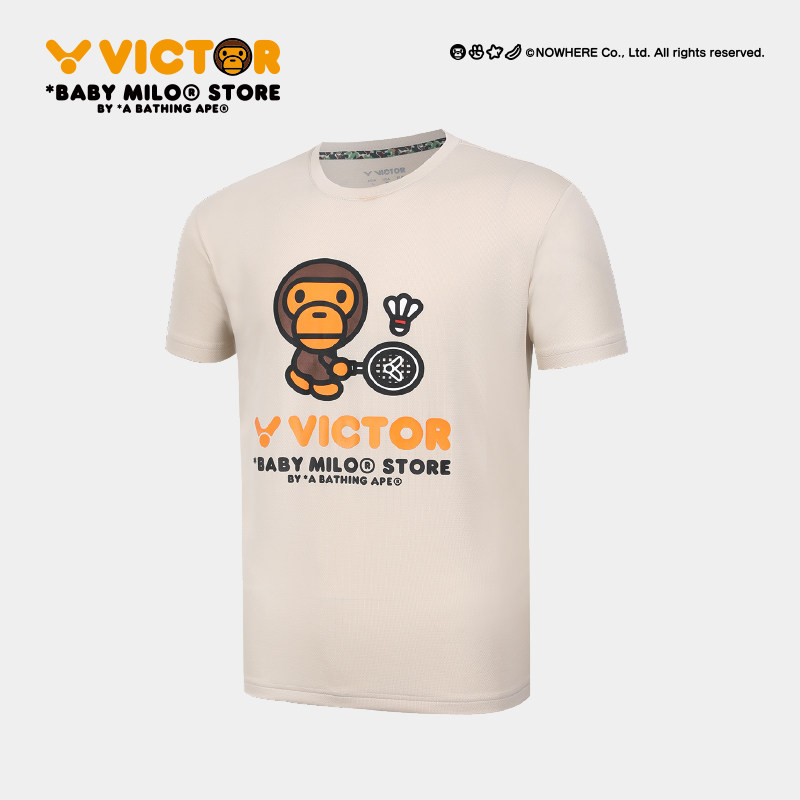 VICTOR威克多胜利羽毛球服透气短袖BABY MILO安逸猿联名款T-503BM,淘宝优惠券,粉丝福利购,淘宝优惠卷