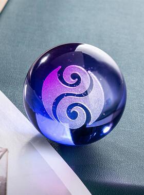 哪咤魔丸灵珠敖丙魔童周边水晶球发光小夜灯玻璃桌面摆件节日礼物