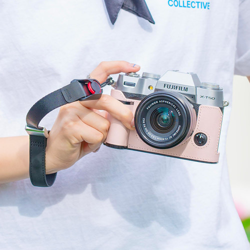 SHELV原创适用于富士xt50保护套x100vi手柄皮套xt30二代xe5相机包xt5xm5真皮配件 - 图1