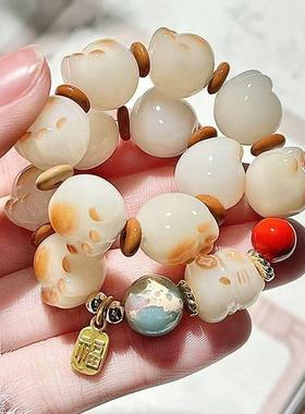 冰淇淋炭烧焦糖猫爪招财猫可爱串珠手链学生党手串男女闺蜜礼物