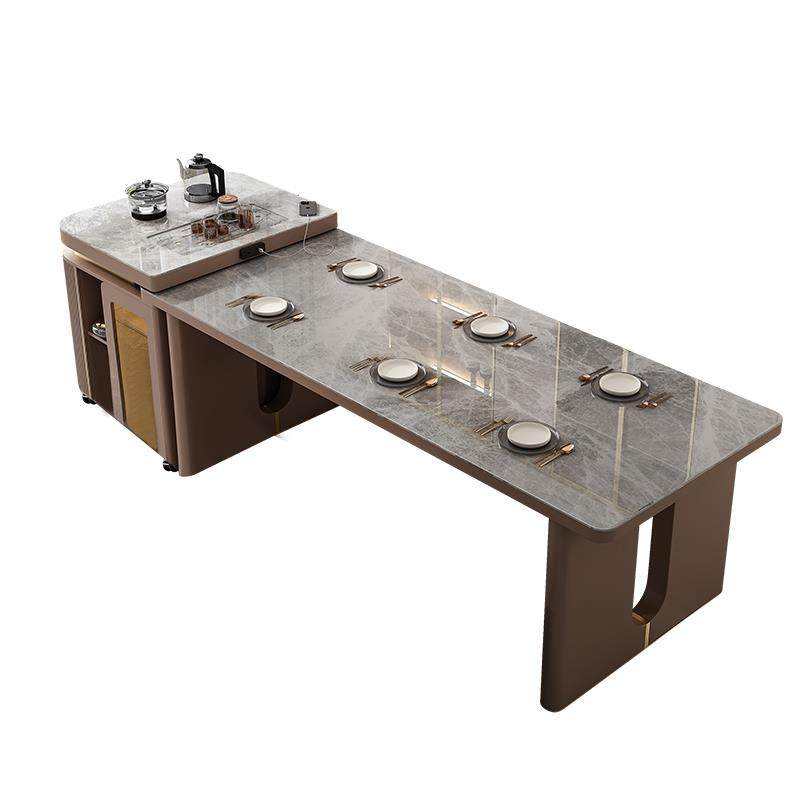 岛台餐桌轻奢高级感2025年新款倒台一体饭桌可伸缩带电磁炉吧台桌,淘宝优惠券,粉丝福利购,淘宝优惠卷