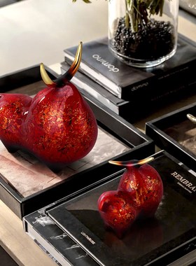 轻奢创意牛转乾坤铜牛摆件客厅酒柜玄关书房装饰乔迁开业新居礼品