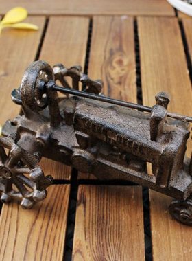 复古怀旧铸铁工艺经典铁艺拖拉机别墅庭院摆件家居酒店会所装饰品