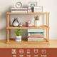 Desktop storage shelf partition multi-layer heightened small table adjustable countertop thickened wood and bamboo storage rack