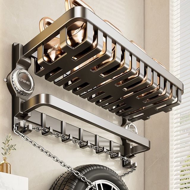 Suction cup towel rack without punching bathroom storage rack bathroom space aluminum N pendant set bath towel rack storage rack