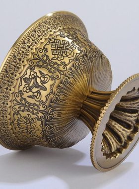 供水杯纯铜八吉祥供水碗雕花高脚供水碗七供水碗八供大敬水杯