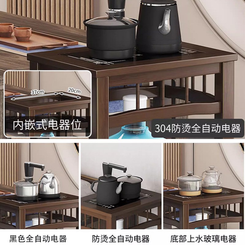 可移动茶水架沙发边几茶几茶桌侧边柜泡茶L台烧水壶一体水桶置物 - 图3
