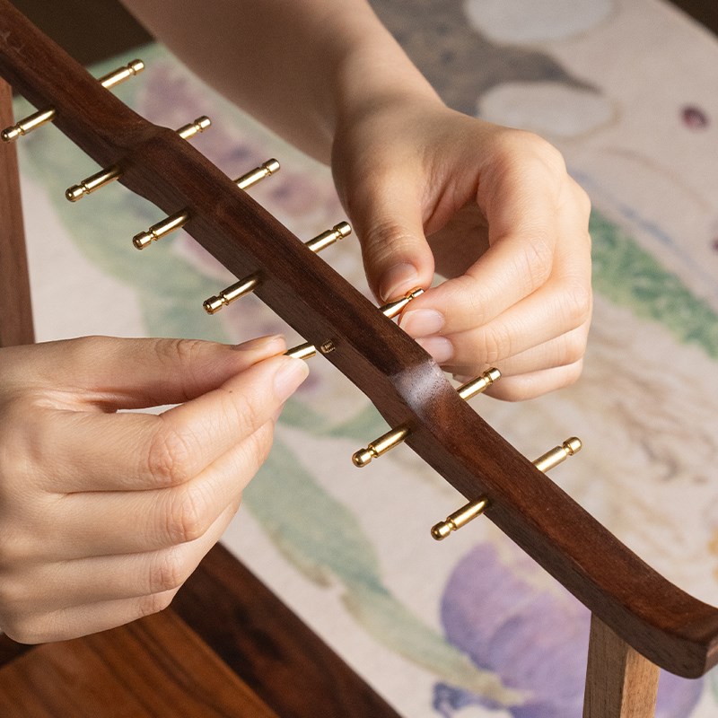 张小凤凤轻语黑胡桃木笔架笔挂实木展示架文房四宝毛笔文玩收纳书 - 图1