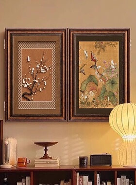 宋代美学电表箱装饰画双开门高级感配电箱电闸盒遮挡中古风挂画