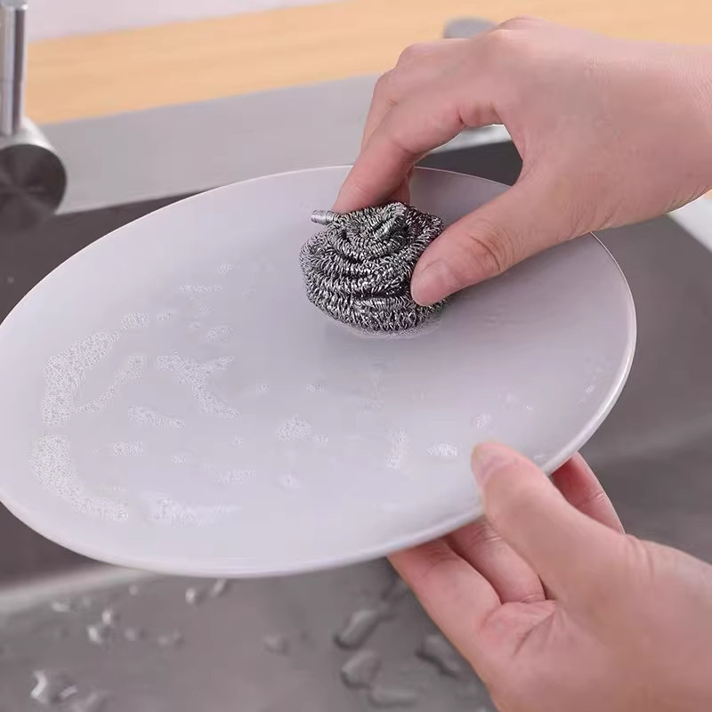 1袋4只金属钢丝球不锈钢钢丝刷去垢去油污洗碗工具高品质清洁球,淘宝优惠券,粉丝福利购,淘宝优惠卷