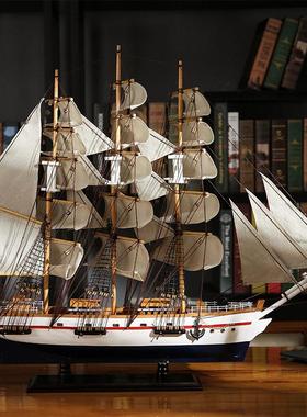 实木大号帆船模型工艺品摆饰客厅摆设结婚礼物开 业一帆风顺装饰