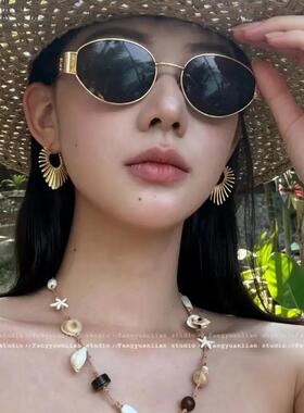 合金耳饰 简约线条桃心耳环独特夸张小众耳扣高级感轻奢耳饰女