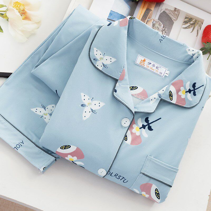 长袖睡衣女士春秋纯棉开衫宽松全棉夏季可爱2024新款两件套家居服,淘宝优惠券,粉丝福利购,淘宝优惠卷