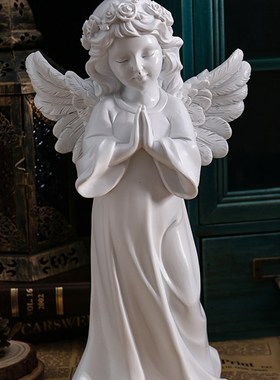 可爱天使雕塑摆件创意客厅电视柜酒柜人物装饰品样板房轻奢风摆设