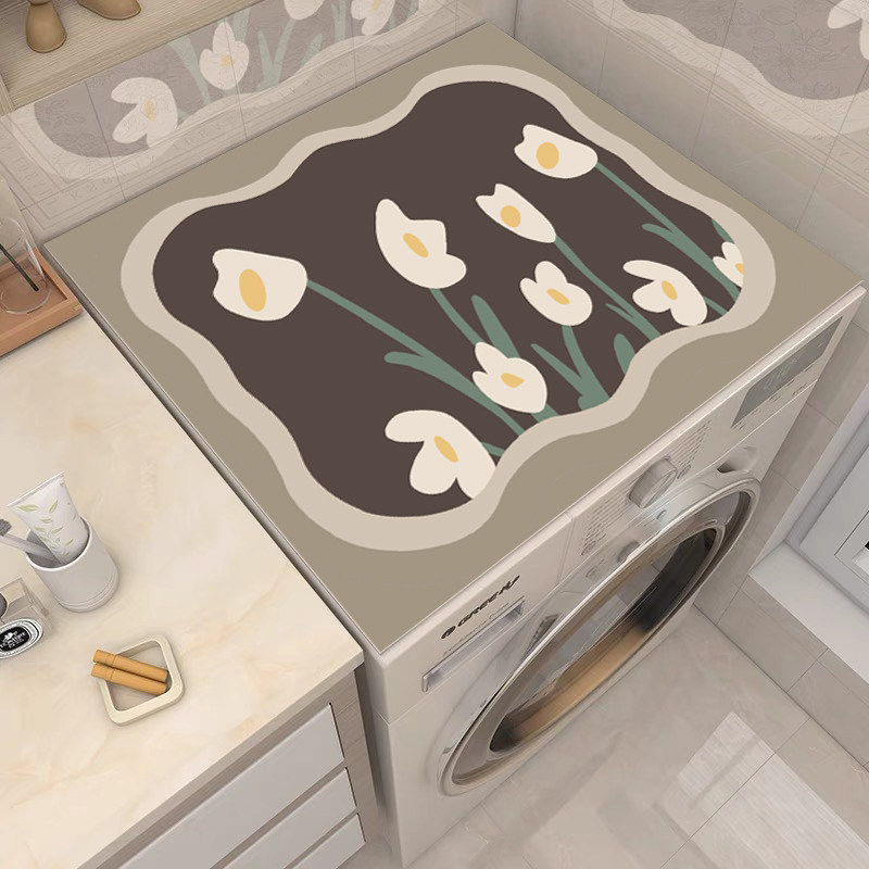 滚筒式全自动洗衣机盖布PVC防水防尘罩 冰箱微波炉床头柜皮革垫子,淘宝优惠券,粉丝福利购,淘宝优惠卷