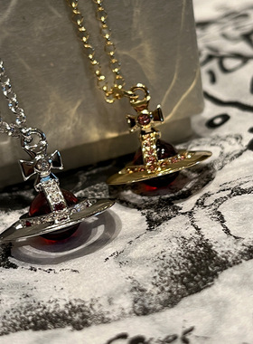 西太后红球土星项链镶钻星球毛衣