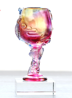 琉璃龙凤酒杯定制客厅结婚礼物B送爱人订婚纪念品婚房家居摆件