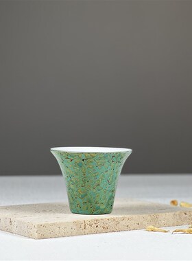 福州脱胎漆器工艺品木胎大漆茶杯J主人杯犀皮漆螺钿漆珠