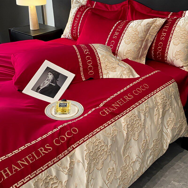 结婚四件套大红色床单被套备婚F喜被婚庆床上用品婚房陪嫁,淘宝优惠券,粉丝福利购,淘宝优惠卷