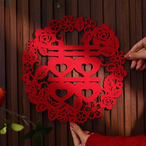 结婚喜字贴婚礼新房专用婚房房间布置装饰大门窗户囍子用品大全 - 图0
