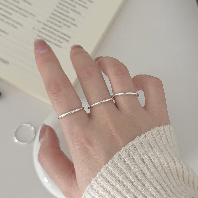 S999纯银素圈戒指女款足银时尚情侣对戒闭口男女食指尾戒个性简约,淘宝优惠券,粉丝福利购,淘宝优惠卷