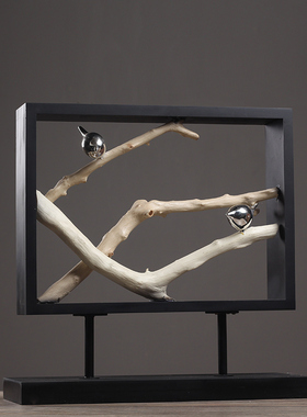 新中式创意玄关样板房软装饰品 禅意家居客厅酒柜酒店工艺品摆件