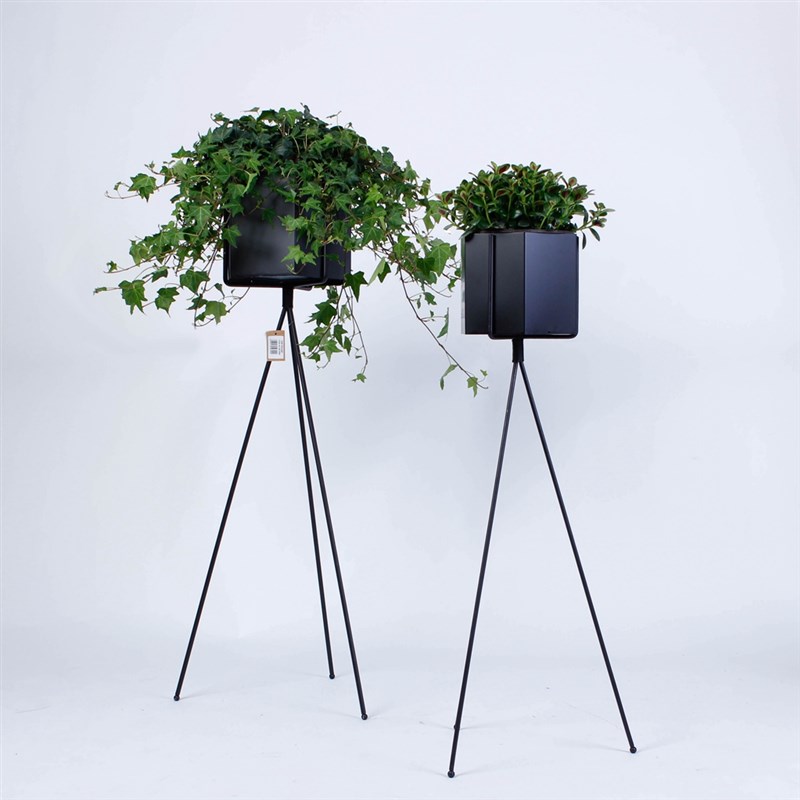 北欧风格铁艺简风三脚落地花架铁皮桶室内客厅置物架阳台 2套包邮 - 图1