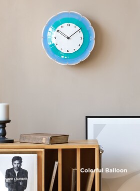 EMITDOOG泡泡气球挂钟免打孔客厅装饰品钟表立体桌面摆件电视柜