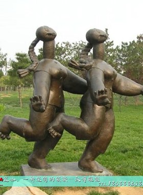 玻璃钢仿铜人物雕塑商业步行街抽象主题塑像制作厂家园林公园雕像