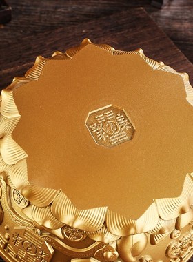 黄铜金色元宝聚宝盆摆件客厅店铺装饰品加厚存钱铜缸开业乔迁礼品
