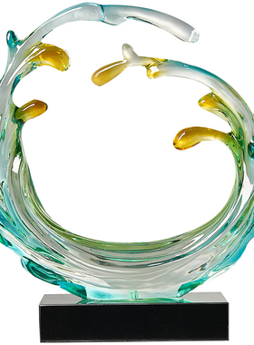 玄关客厅红d酒柜电视柜装饰品领导办公室桌面轻奢风生水起摆件