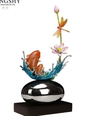 梦使铜年年有余金鱼新中式客厅餐厅玄关别墅装饰乔迁家居礼品摆件