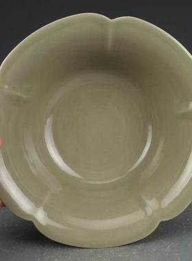 五代越窑秘色瓷花口碗古董古玩收藏品老物件瓷器老货
