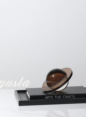 简约现代创意星球水晶摆件展厅样板房间玄关家居桌面艺术软装饰品