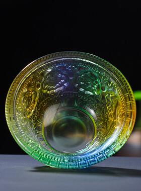 供水杯供佛杯佛前家用供奉摆件彩色吉祥供水碗圣水净水杯琉璃供杯
