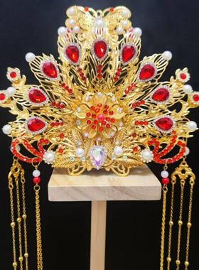 黑妈妈泰山奶奶王母娘娘凤冠观音帽子神明佛像帽神像三凤帽冠头饰