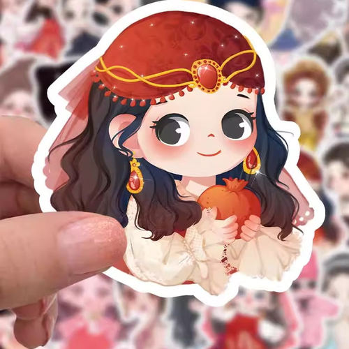 迪丽热巴Q版贴纸内娱高颜值女明星周边卡通创意涂鸦装饰防水贴画 - 图2