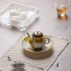 Zishu Cultural and Creative Pear Goose Notes Hand-painted Ceramic Kung Fu Tea Set One Pot One Cup Gift Box Creative High-End Souvenir